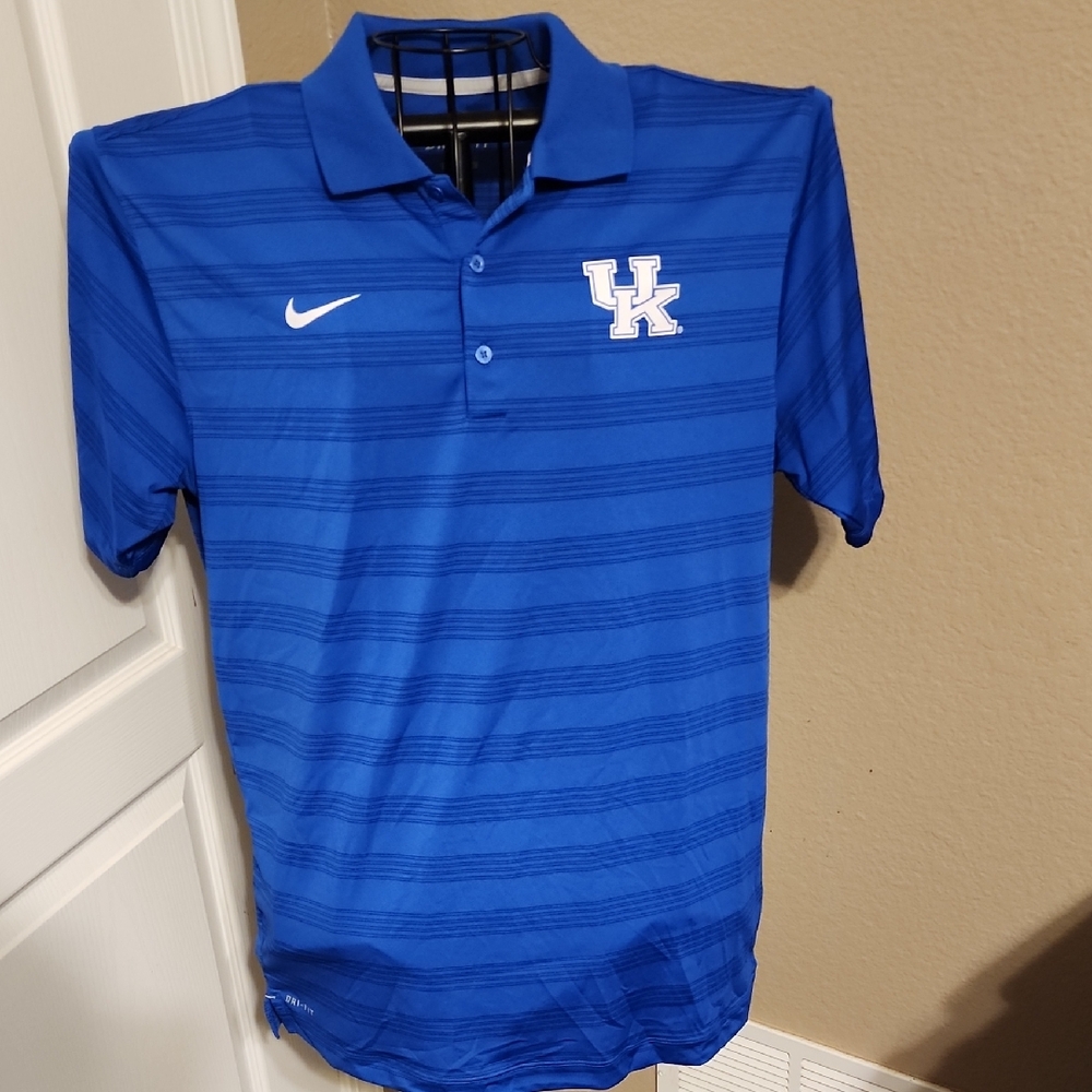 Nike Blue Striped University of Kentucky Polo